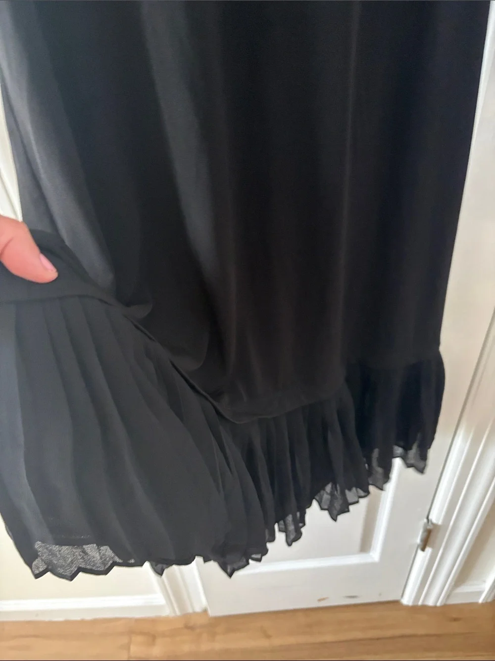 MICHAEL Micheal Kors Classic Black Short Sleeve Dress with Ruffle Hem